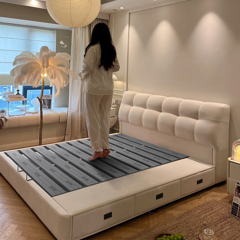 Cream puff fabric bed modern casual technical fabric 2m × 2m master bedroom double bed upholstered storage wedding bed