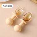 Wamina yellow candy fork and spoon