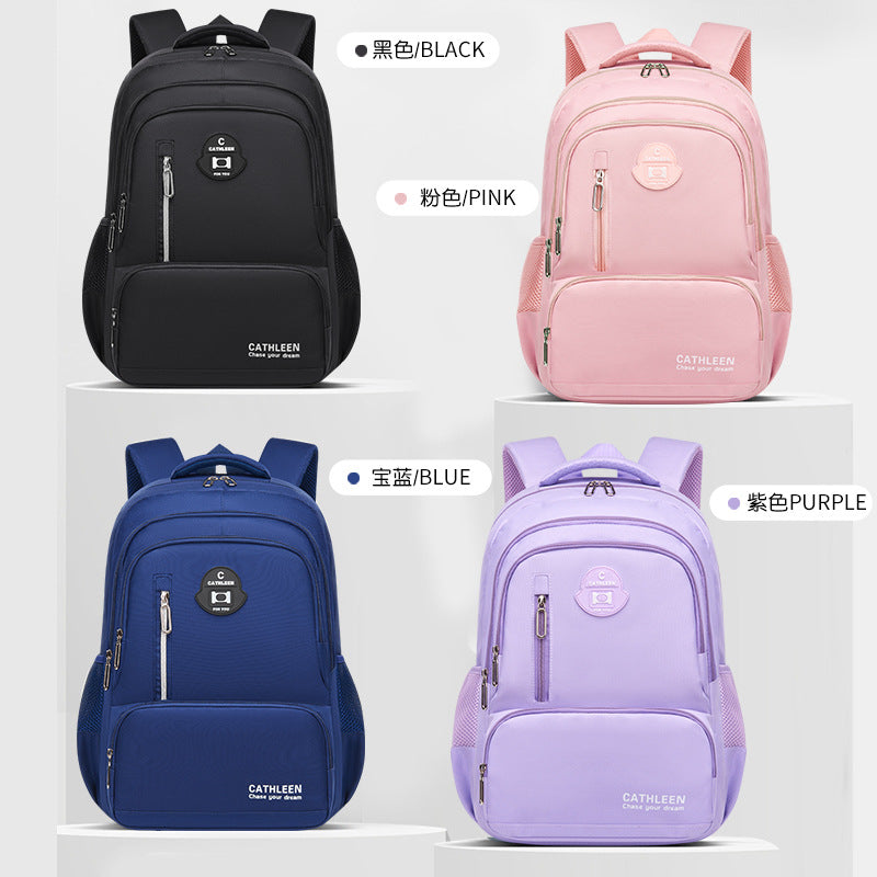 New school bags for primary and secondary school students, boys and girls, junior high school students, large-capacity backpacks, men's burden reduction, good things for school season