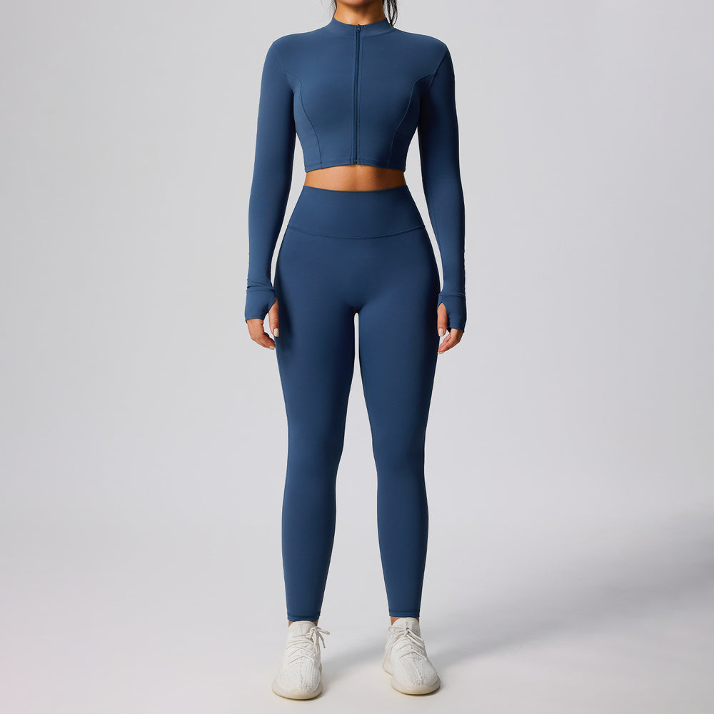 new women's compression activewear set - cloud-like breathable stretch fitness outfit for outdoor running and yoga