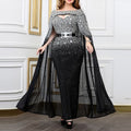 2025 european and american sexy bodycon gradient evening dress - european and american sexy bodycon gradient gold-sprayed evening dress