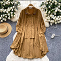 European and american design irregular shirt for women, rhinestone and beaded single-breasted batwing sleeve loose fit mid-length top