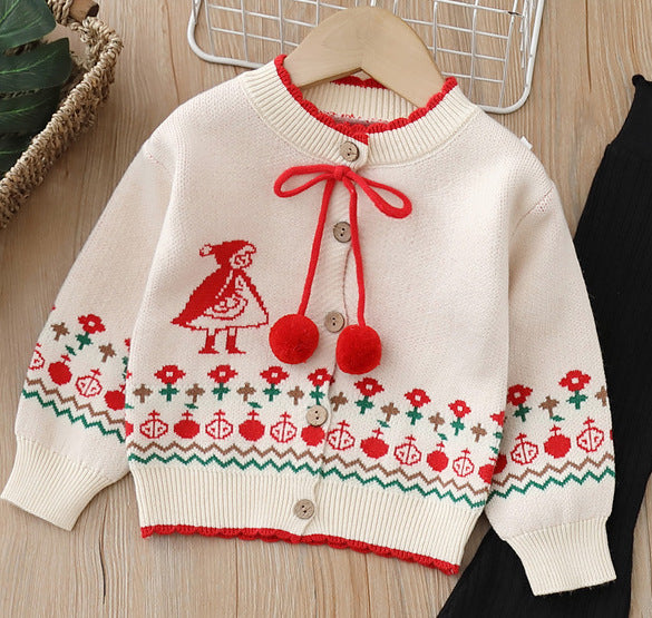 Girls' knitted sweater two-piece set -  autumn/winter new collection - cute pants set for baby girls