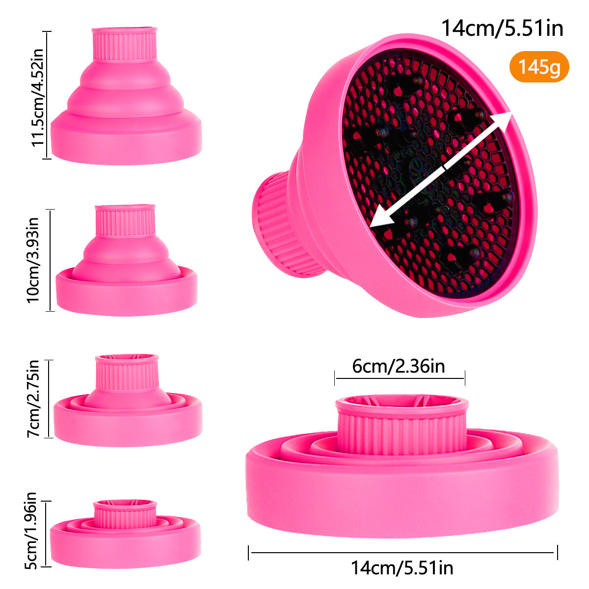 Cross-border electric hair dryer, wind cover accessories, curling iron modeling artifact, retractable hair dryer, universal hair cover
