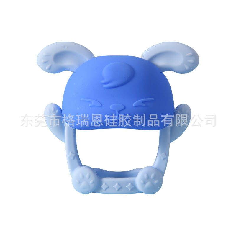 Cross-border new toothpaste baby hand guard toothpaste, silicone rabbit toothpaste, hand grab soothing toothpaste can be boiled in stock