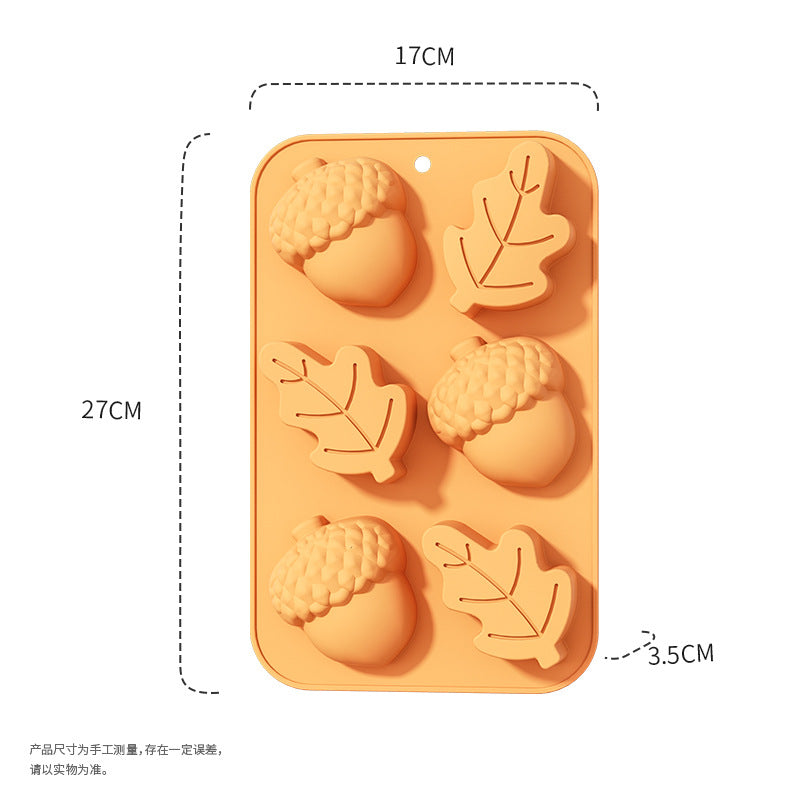 Harvest festival pumpkin silicone cake mold leaf handmade soap mold cold process home baking mold cross-border hot selling halloween