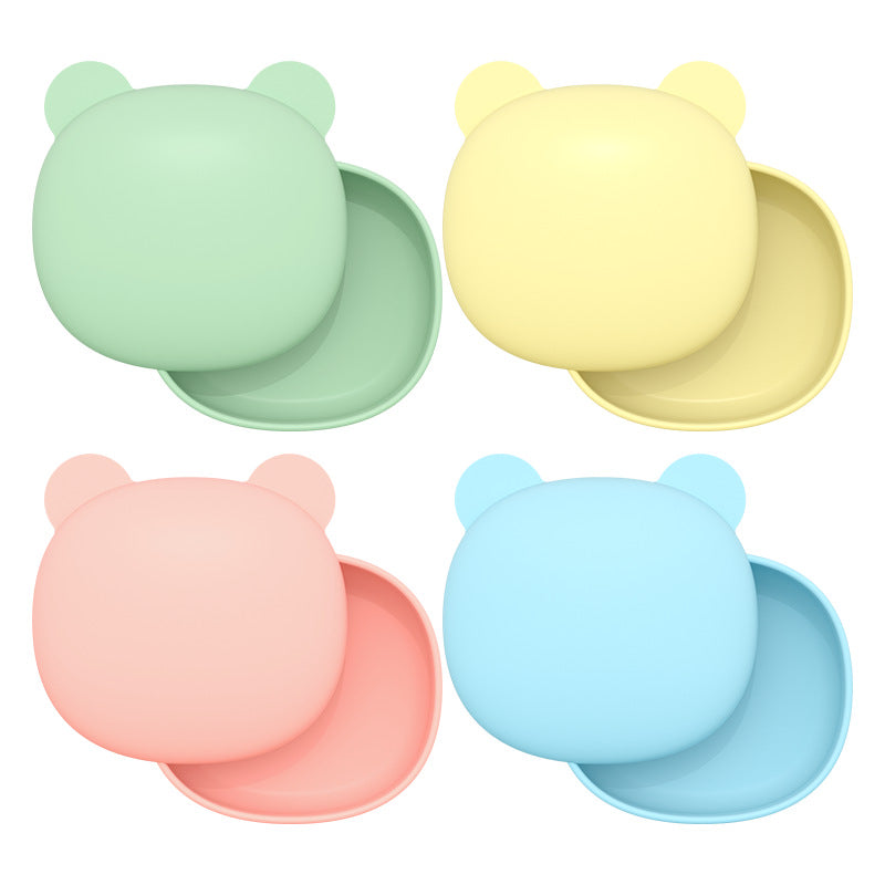 Food-grade silicone lunch box can be put into microwave oven, fresh-keeping box with lid, storage box, student bento box, baby food supplement bowl.