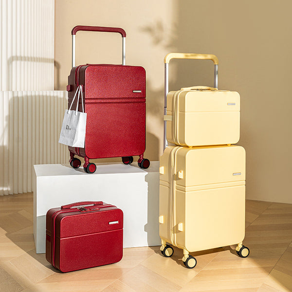 New wide trolley, mother and child case, suitcase, women's cosmetic bag, trolley case 20-inch suitcase, suitcase, password case set.