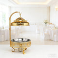 Luxury pattern stainless steel buffet warmer - 8l hanging lid buffet stove - hotel-grade insulated pot