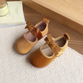 Vancahao girls' korean style princess shoes,  spring new collection, children's bowknot leather shoes, stylish baby flats