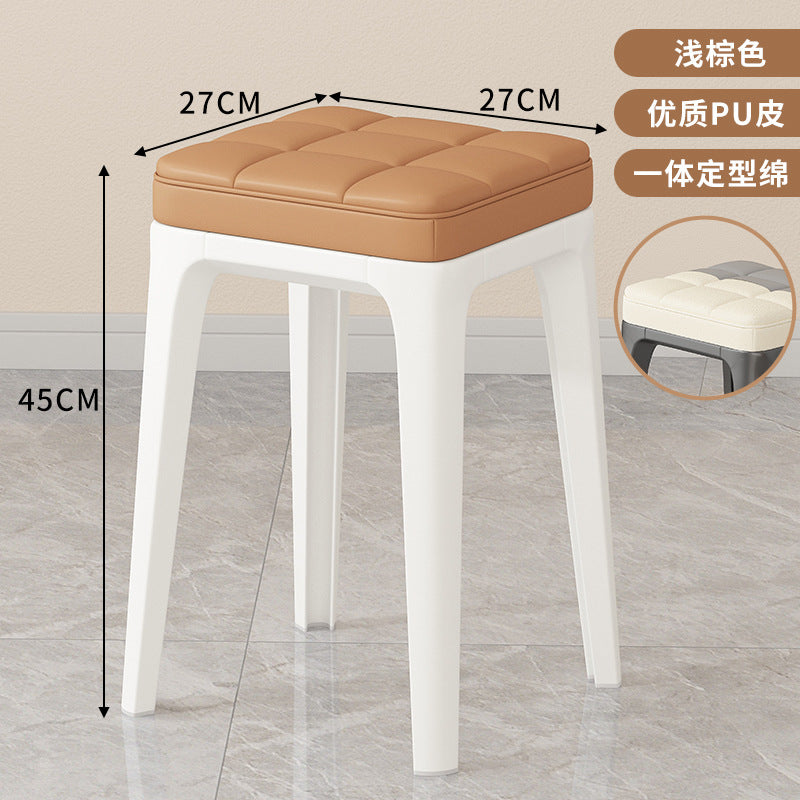 Modern minimalist plastic stool -  new arrival chair - dining chair - light luxury high-end feel - home use - small apartment dining table chair