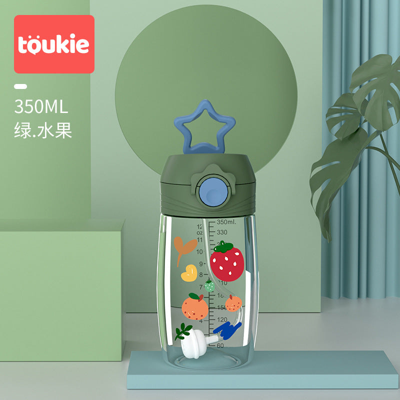 Customized star learning drinking cup, silicone straw cup, baby special straw cup, drinking cup, children's drop-resistant portable kettle