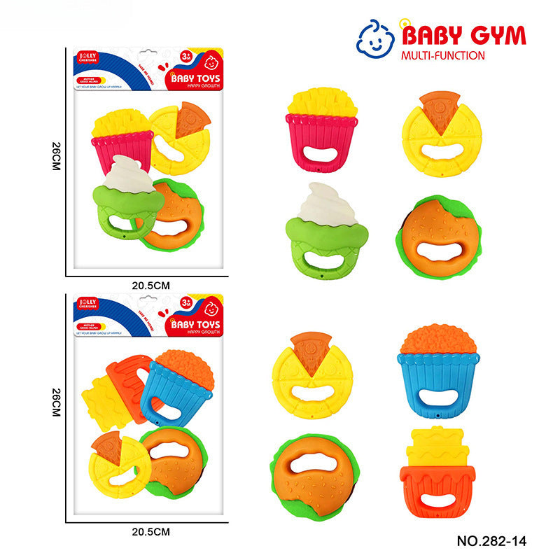Cross-border export babies 0-12 months can be boiled baby bite glue toothpaste set newborn hand claw rattle bed bell