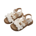 Summer  new girls' fashion floral princess thong sandals - kids' soft sole beach shoes with a fairy-tale touch