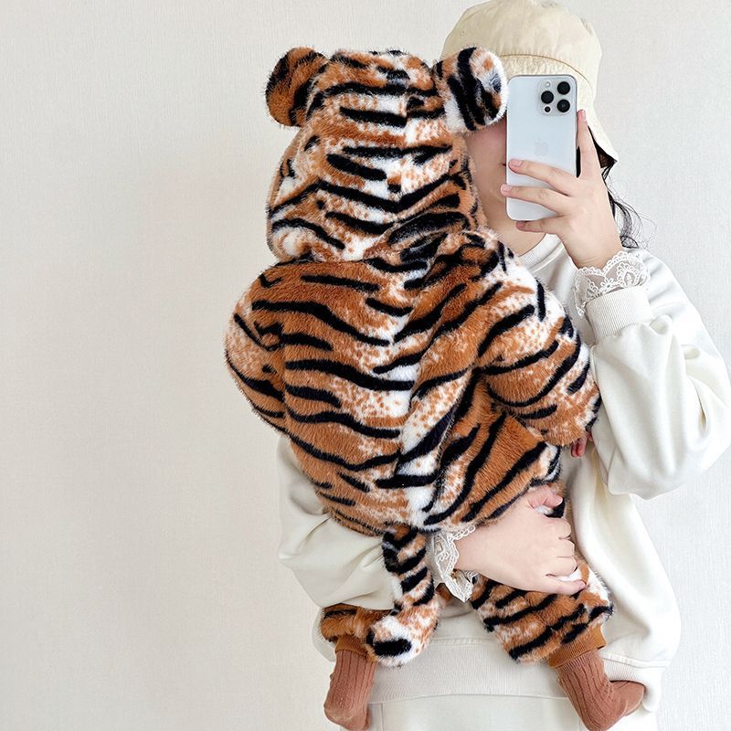 Baby clothes cute outing rompers heattech cartoon super cute winterthickened baby rompers one-piece jumpsuit