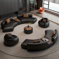 new luxury black semi-circular office sofa set - ideal for business meetings and reception areas