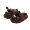 Vancahao girls' fall/winter fleece-lined lambswool outerwear cotton shoes,  new korean style children's cartoon fluffy shoes