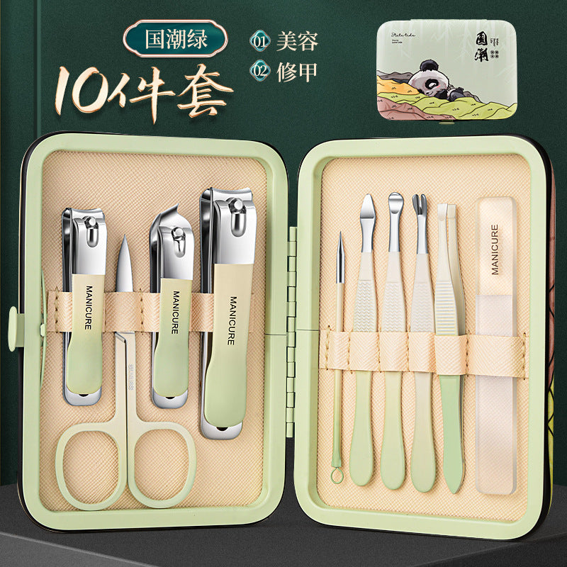 Guochao original stainless steel nail clippers manicure tool bag nail clippers pedicure knife set nail clippers complete set wholesale