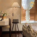 Medieval style floor lamp storage rack all-in-one american retro living room sofa side bedroom bedside solid wood vertical table lamp