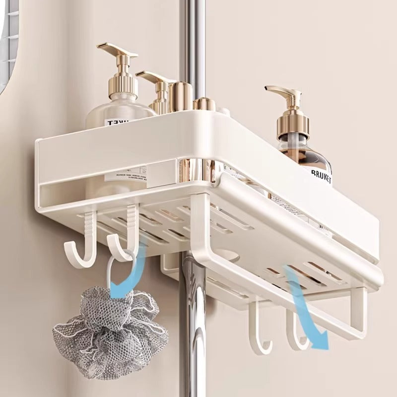 Shower Shower Shelf No Punching Toilet Lifting Rod Shelf Bathroom Storage Body Wash Shampoo Tray