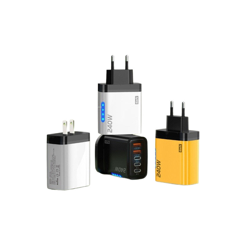 240w dual usb + 3pd charger, compatible with apple 16 and huawei phones, fast charging adapter with type-c charging port