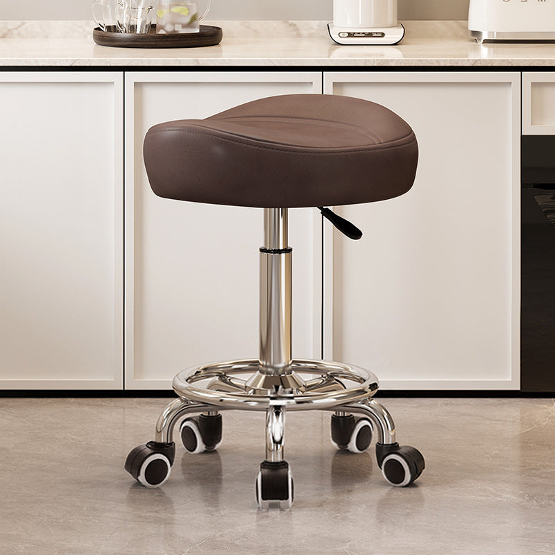Saddle Chair Kitchen Cooking Chair Front Desk Cashier High Stool Universal Wheel Lifting Chair Beauty Barber Stool