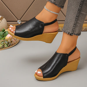 fashion  summer new export plus size women's casual comfortable wedge heel slip-on sandals wholesale