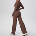 brushed tight drawstring halter vest wide-leg long three-piece set sports running fitness yoga suit