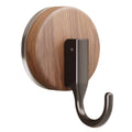 Walnut wood grain suction cup hooks - no drilling, heavy duty, over-the-door organizer for backpacks, hats, bathroom storage