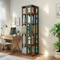 Rotating student bookshelf bookcase, mobile multi-tier kids storage floor rack, simple organizer, multifunctional living room shelf