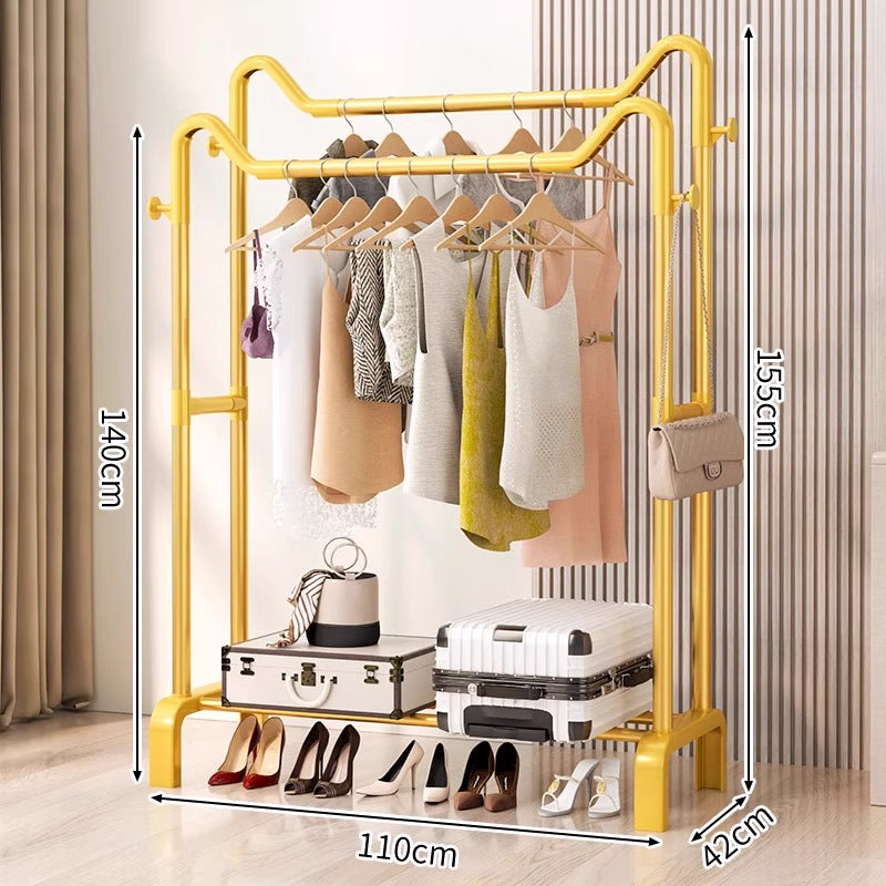 Freestanding coat rack - multi-functional clothes hanger for home, bedroom, balcony, dorm room - easy to assemble