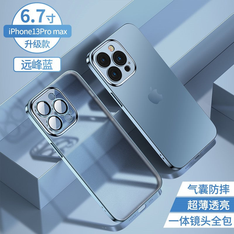 Suitable for iphone 17 pro max electroplated lens film phone case soft apple 15 transparent protective cover anti-fingerprint