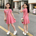 Girls' summer dress - new  collection - elementary school butterfly knot skirt - cute girl's dress - trendy casual style