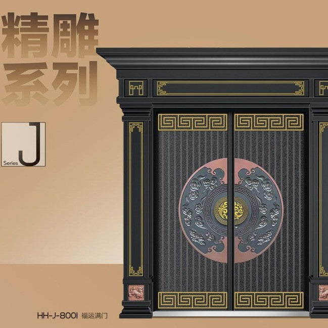 Zinc alloy villa door double door courtyard door entrance double door rural self-built house security door for home entrance door