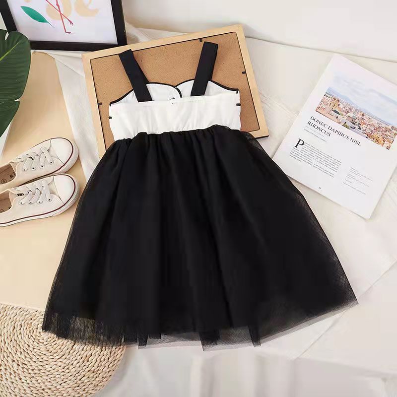 Girls' all-cotton summer dress - korean style, mesh tutu princess dress, sleeveless kids' dress