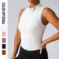 Lulu-inspired yoga tank top: seamless, high-end, zippered sleeveless vest for women - perfect for workout, fitness, and concealing underarm fat