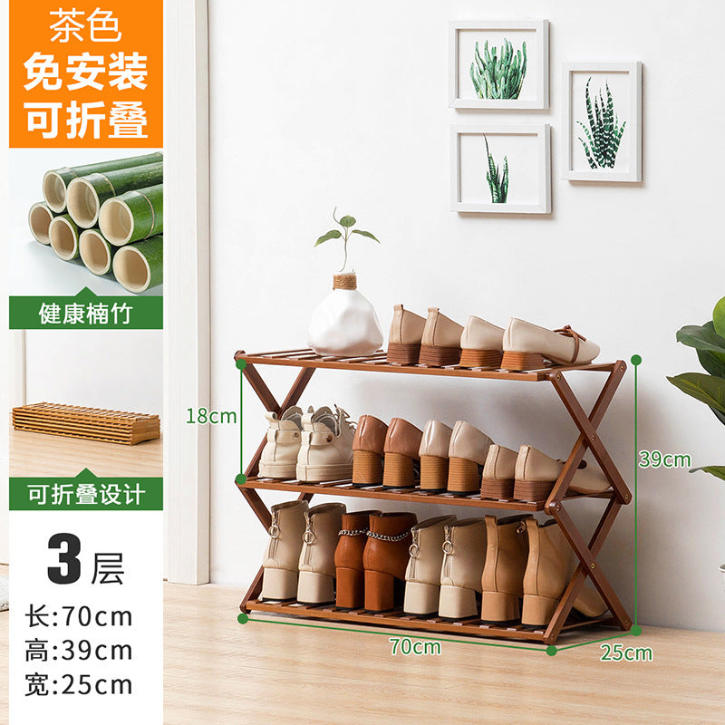 Simple shoe rack, shoe cabinet, wooden dormitory, covering a small area, multi-layer dust-proof entry door at the door, shoe rack, storage rack