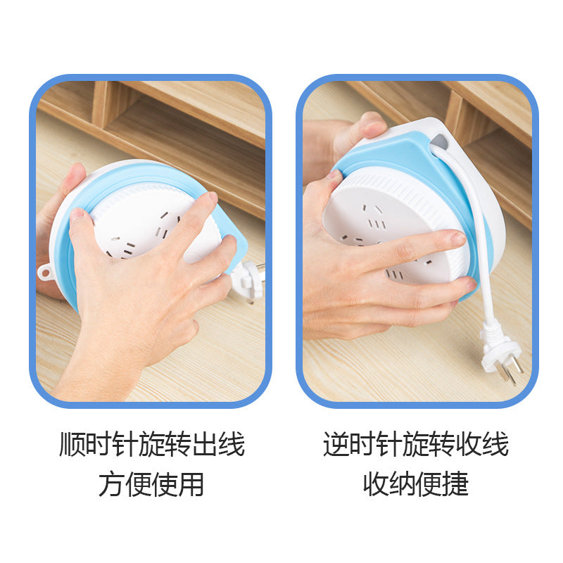 Retractable storage socket with cable power strip Multifunctional with USB plug-in board Porous plug-in board Electric plug Drag cable