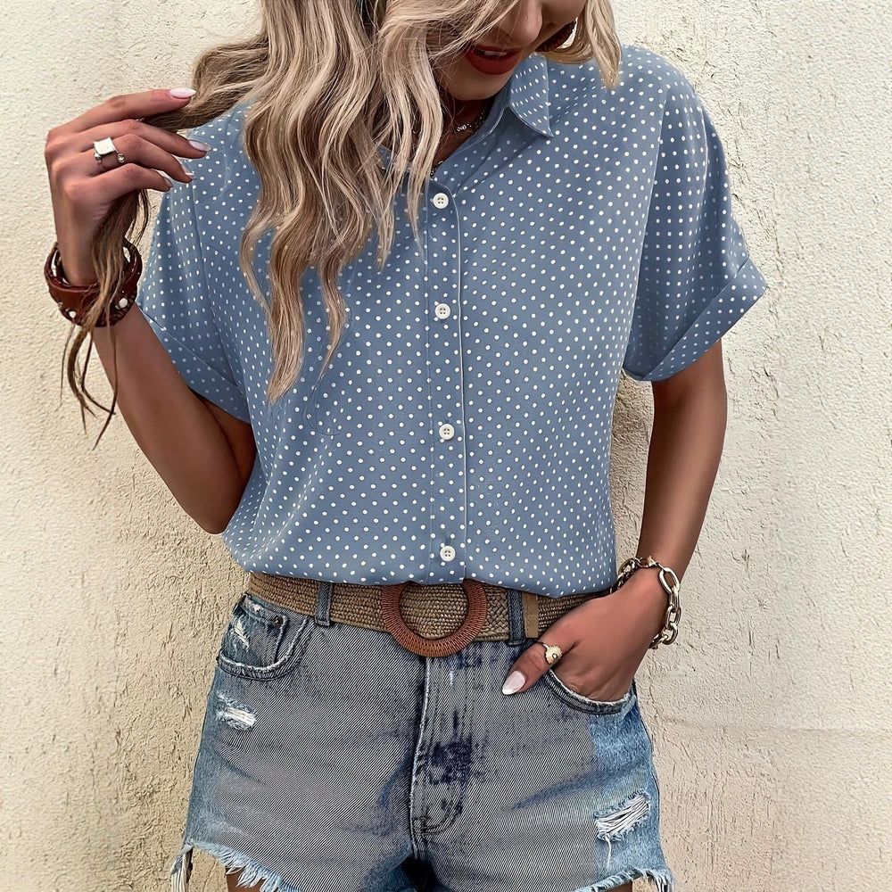 wholesale women's short-sleeved shirts, trendy shirt with hot-selling cross-border print designs, dropshipping available