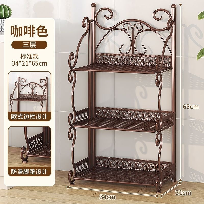 Installation-free bookshelf floor-standing multi-layer kids book storage rack simple bookshelf for home living room bedroom storage rack iron