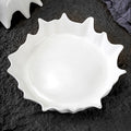 Creative irregular high round table plate white minimalist molecular gastronomy kitchen tableware round serving plate dessert sushi plate