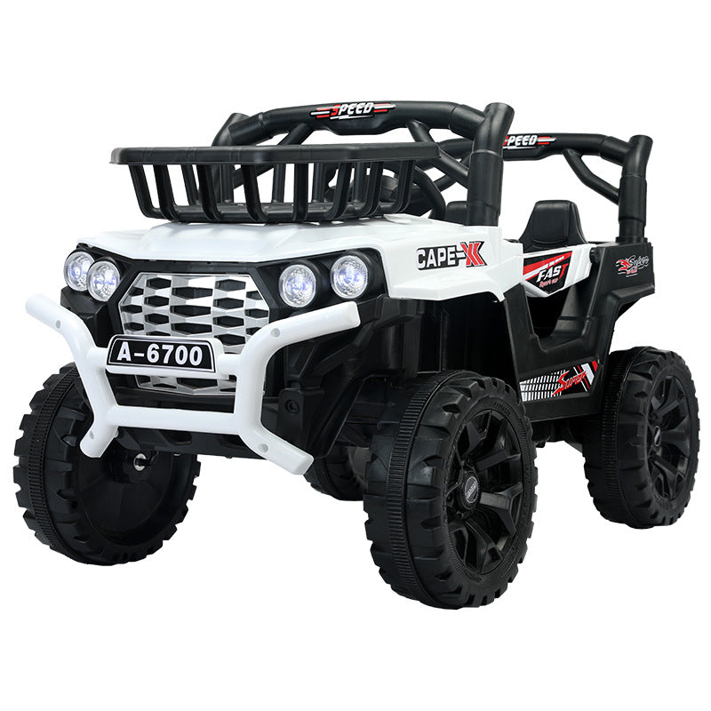 New children's electric car four-wheel car with remote control baby toy car charging can sit and swing the stroller