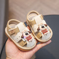 Baby boys' soft-soled summer cartoon breathable sandals, girls' beach shoes, 0-2 years old infant and toddler baby girls' light-up squeaky sandals 1