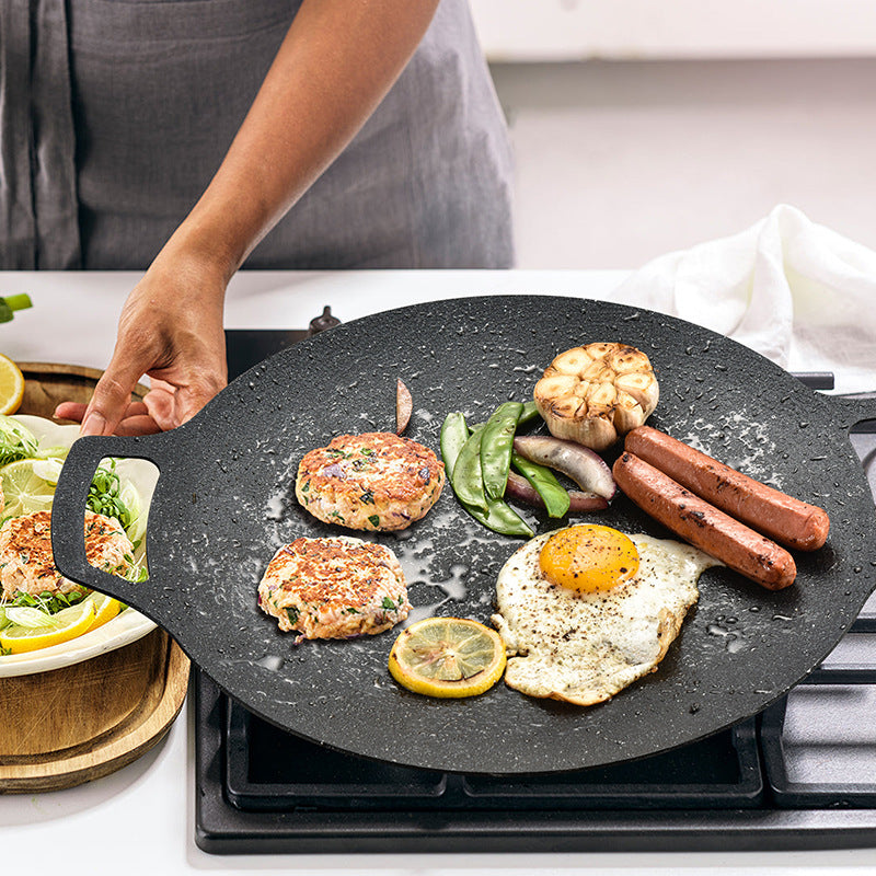Korean style maifan stone grill pan non-stick iron plate grill cassette stove for home bbq plate camping outdoor korean style multifunctional