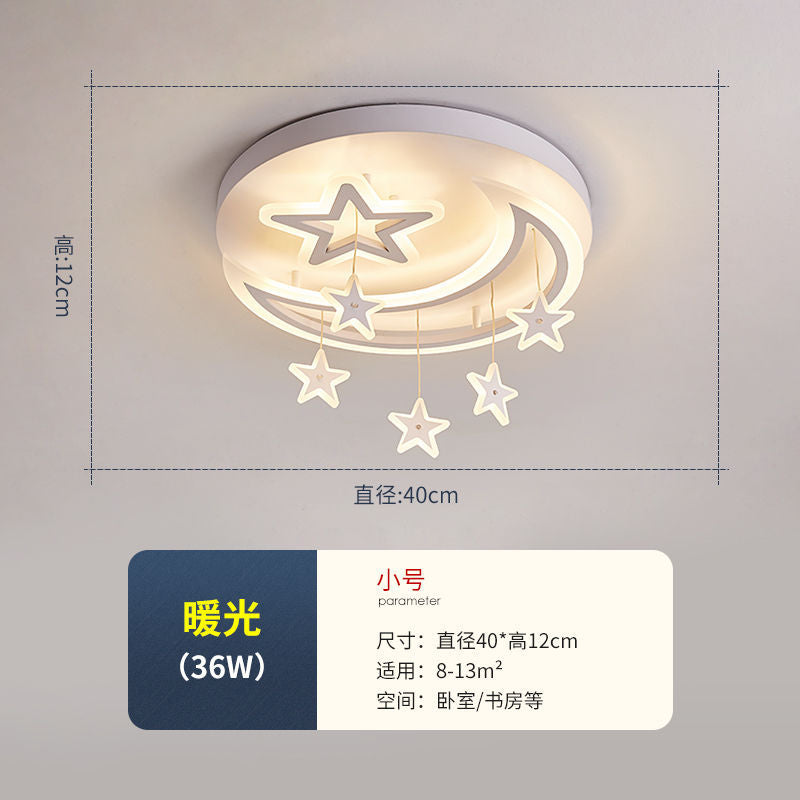 Children's room moon star led ceiling lamp modern simple bedroom lamp boy girl princess room lighting