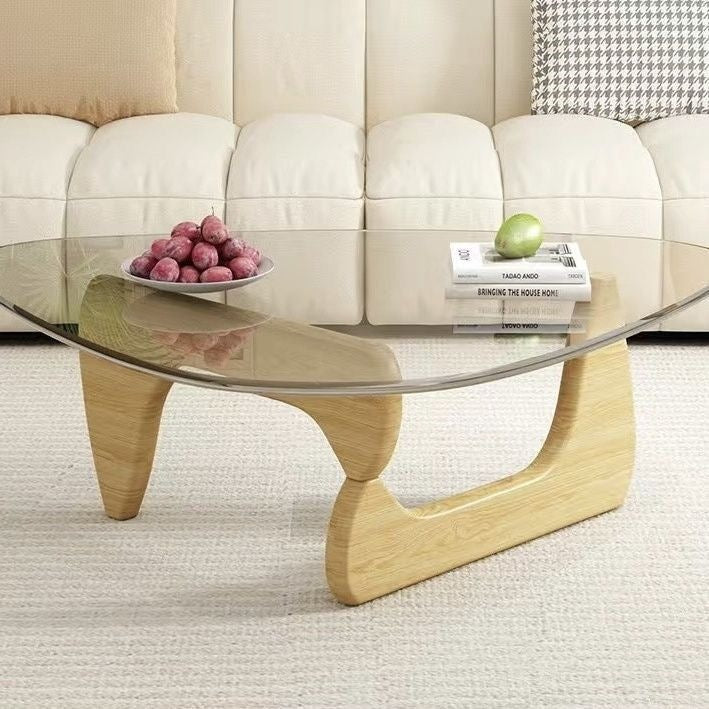 Coffee table solid wood multi-functional tea table living room for home table popularins style populartransparent glass normcore tea table