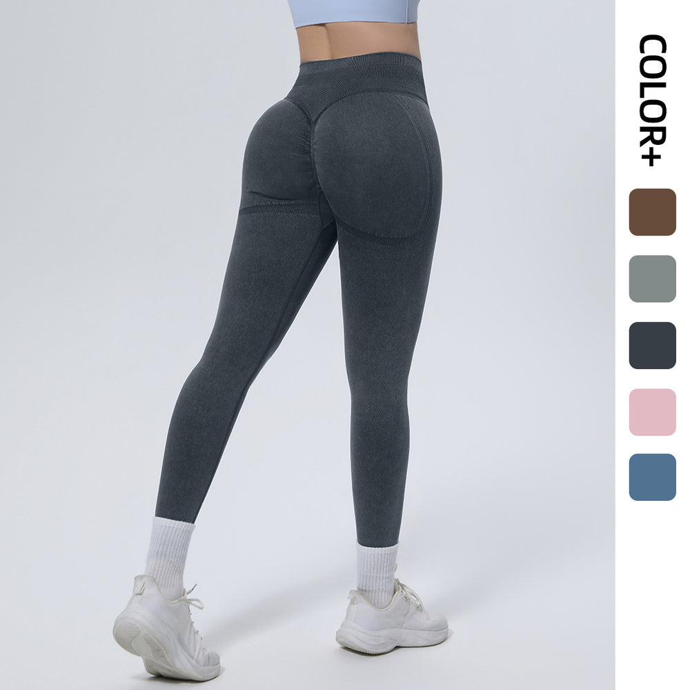 seamless washable yoga pants, high waist, tummy control, hip lift, tight nine-point pants, sweat-absorbent and breathable running fitness pants for women