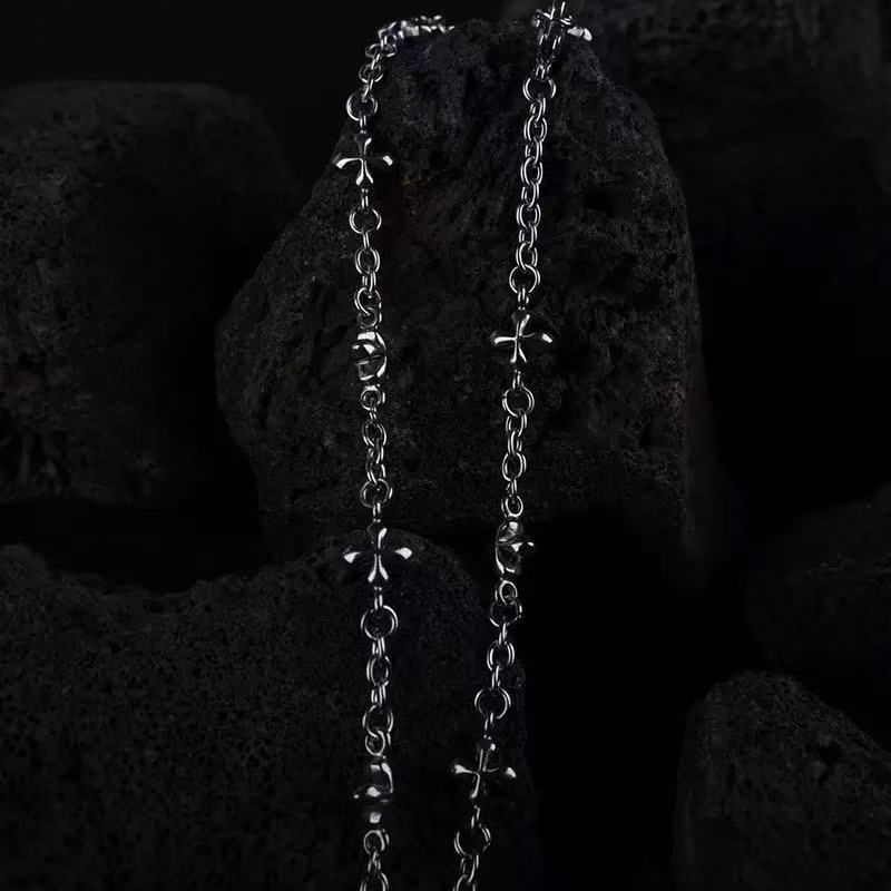 hot-selling cross patchwork necklace for men, punk style, hip-hop, versatile bracelet, european and american niche jewelry, trendy