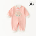 Baby fall and winter cotton chinese style chinese style one-piece khaki newborn baby crawling clothes outing clothes bag butt clothes