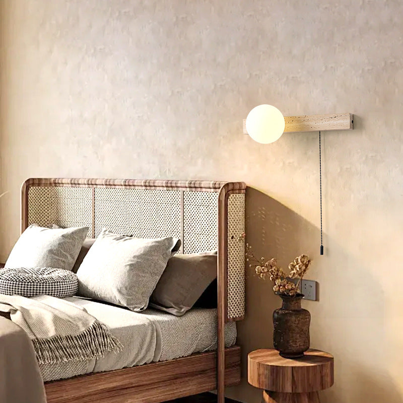 Wabi Sandy Wind Bedroom Bedside Wall Lamps Medieval Creative Designer Living Room Background Wall Stairs Cream Wind Yellow Travertine